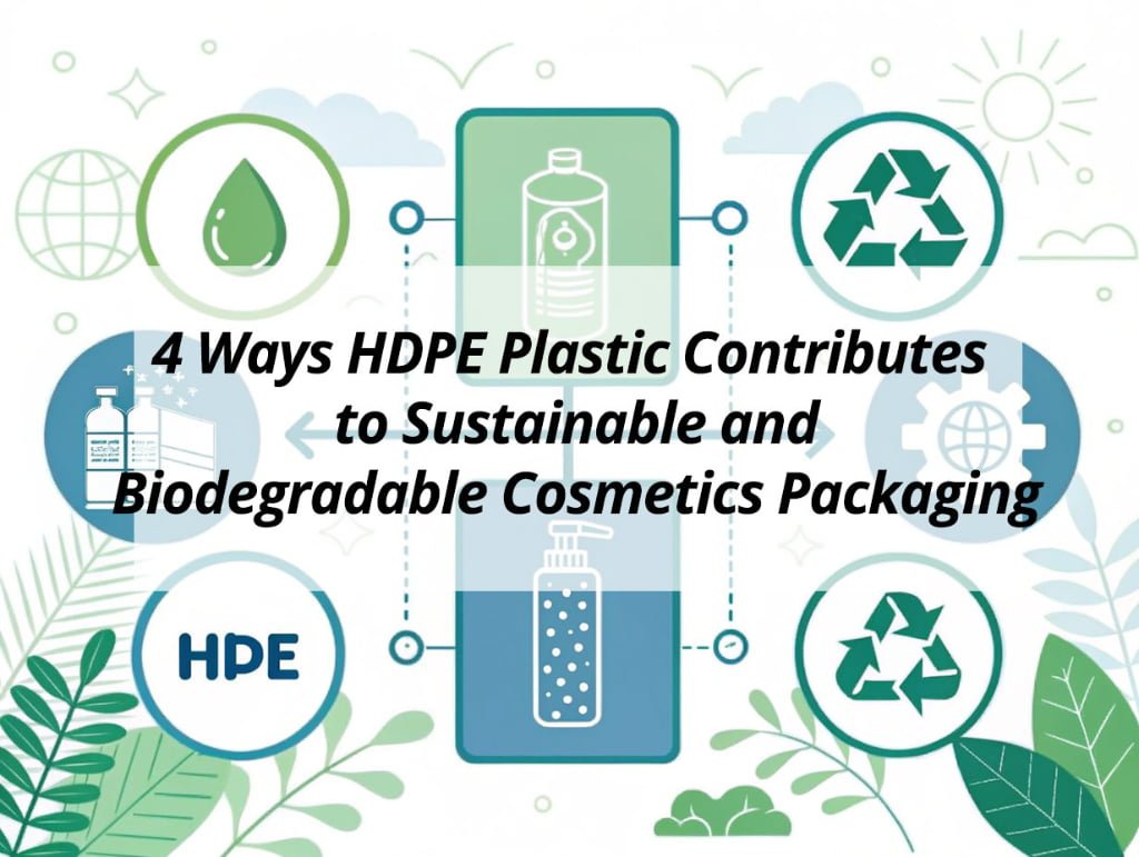 ![HDPE plastic and sustainable packaging](https://jccosmopack.com/wp-content/uploads/2025/09/4-Ways-HDPE-Plastic-Contributes-to-Sustainable-and-Biodegradable-Cosmetics-Packaging.jpg "HDPE and Sustainability")