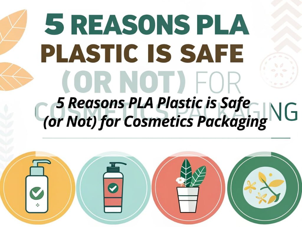 ![Safety of PLA plastic in cosmetics](https://jccosmopack.com/wp-content/uploads/2025/09/5-Reasons-PLA-Plastic-is-Safe-or-Not-for-Cosmetics-Packaging.jpg "PLA Safety in Packaging")