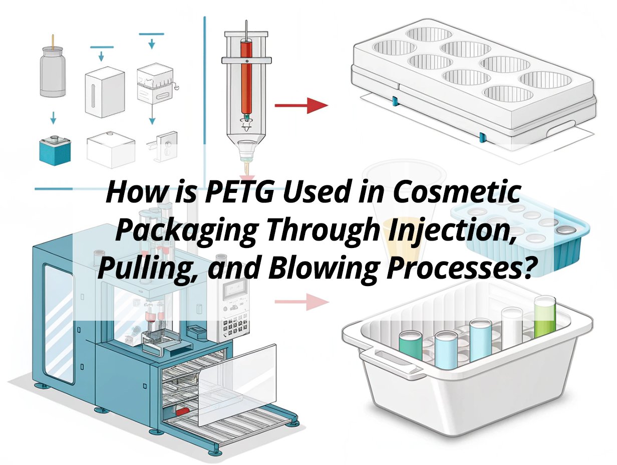 ![How PETG is used in cosmetic packaging: injection, pulling and blowing](https://jccosmopack.com/wp-content/uploads/2025/09/How-is-PETG-Used-in-Cosmetic-Packaging-Through-Injection-Pulling-and-Blowing-Processes.jpg "PETG Usage Techniques")