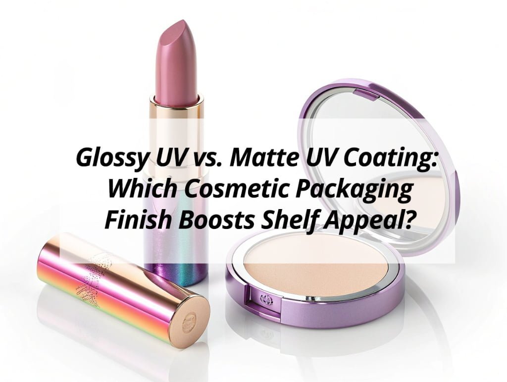 ![Glossy UV vs Matte UV coating impact on packaging appeal](https://jccosmopack.com/wp-content/uploads/2025/10/Glossy-UV-vs-Matte-UV-Coating-Which-Cosmetic-Packaging-Finish-Boosts-Shelf-Appeal.jpg "UV Coating in Packaging")