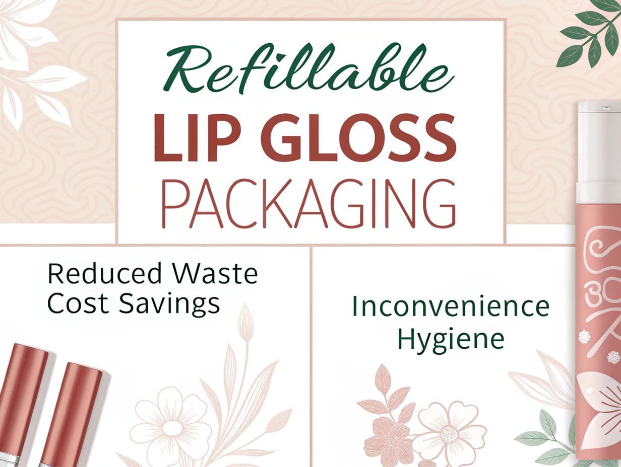 ![Refillable lip gloss packaging pros and cons](https://jccosmopack.com/wp-content/uploads/2025/11/Refillable-Lip-Gloss-Packaging-Pros-and-Cons.jpg "Refillable Lip Gloss Packaging")