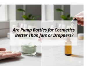 ![Comparison of pump bottles, jars, and droppers for cosmetics](https://jccosmopack.com/wp-content/uploads/2025/12/Are-Pump-Bottles-for-Cosmetics-Better-Than-Jars-or-Droppers.jpg "Pump Bottles vs. Jars")