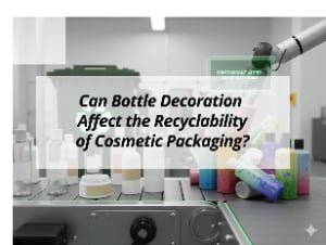 ![Bottle decoration effect on recyclability](https://jccosmopack.com/wp-content/uploads/2025/12/Can-Bottle-Decoration-Affect-the-Recyclability-of-Cosmetic-Packaging.jpg "Recyclability and Decoration")