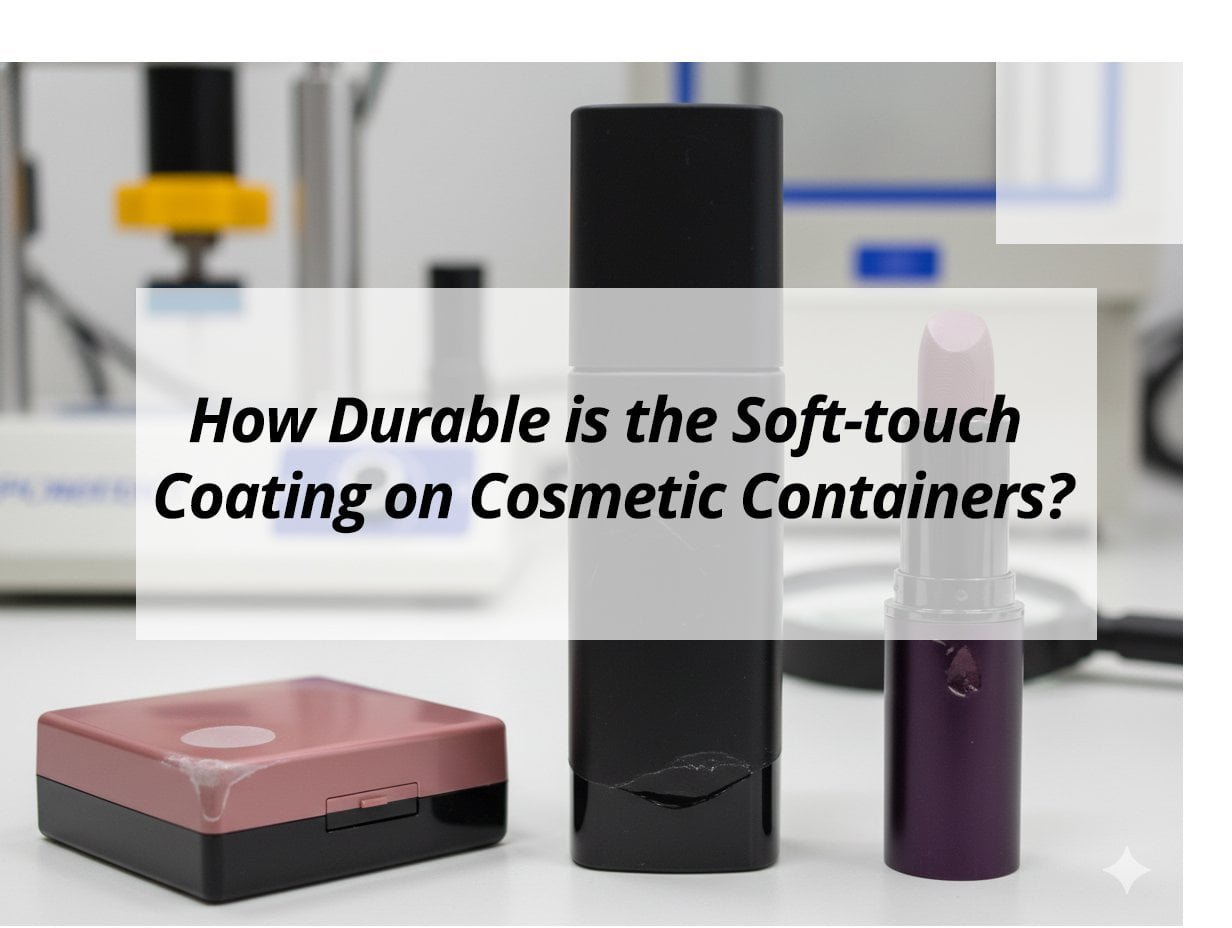 ![Durability of soft-touch coating on cosmetic containers](https://jccosmopack.com/wp-content/uploads/2025/12/How-Durable-is-the-Soft-touch-Coating-on-Cosmetic-Containers.jpg "Durable Coating on Containers")