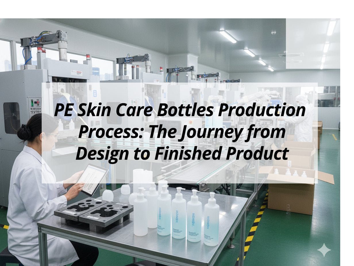 ![PE skin care bottles production process](https://jccosmopack.com/wp-content/uploads/2025/12/PE-Skin-Care-Bottles-Production-Process-The-Journey-from-Design-to-Finished-Product.jpg "Production Process Guide")