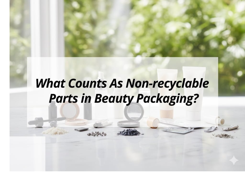 ![Non-recyclable parts in beauty packaging](https://jccosmopack.com/wp-content/uploads/2025/12/What-Counts-As-Non-recyclable-Parts-in-Beauty-Packaging.jpg "Non-recyclable Beauty Parts")
