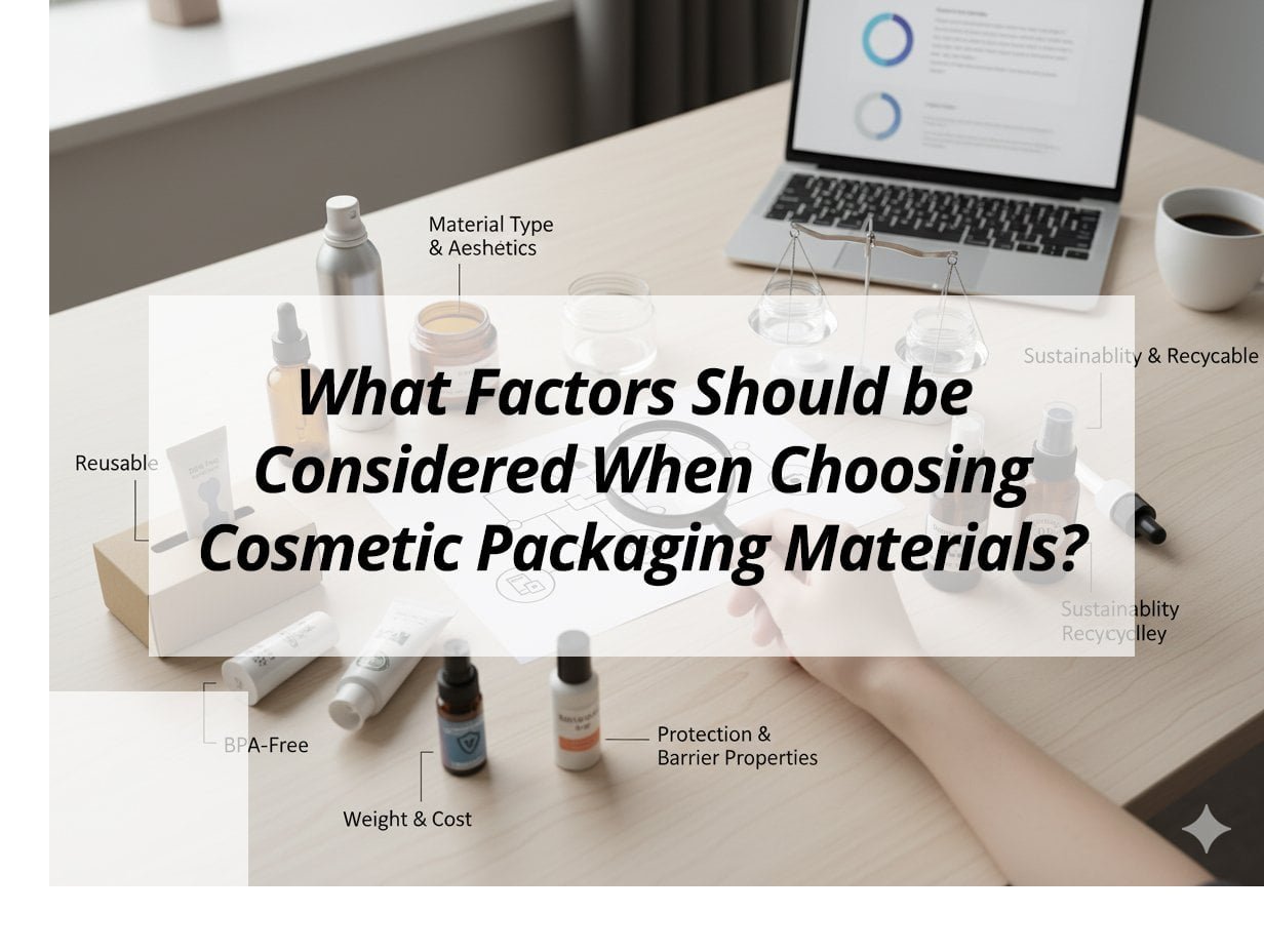 ![Factors to consider for choosing cosmetic packaging materials](https://jccosmopack.com/wp-content/uploads/2025/12/What-Factors-Should-be-Considered-When-Choosing-Cosmetic-Packaging-Materials.jpg "Choosing Packaging Materials")