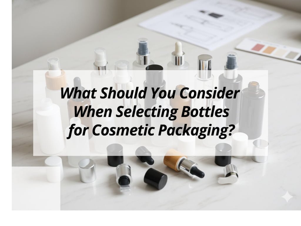 ![Considerations for selecting cosmetic packaging bottles](https://jccosmopack.com/wp-content/uploads/2025/12/What-Should-You-Consider-When-Selecting-Bottles-for-Cosmetic-Packaging.jpg "Selecting Cosmetic Bottles")