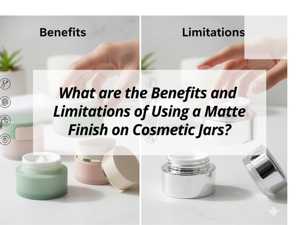 ![Matte finish on cosmetic jars](https://jccosmopack.com/wp-content/uploads/2025/12/What-are-the-Benefits-and-Limitations-of-Using-a-Matte-Finish-on-Cosmetic-Jars.jpg "Matte Finish Benefits")
