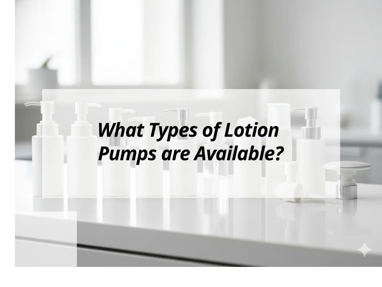 ![Various types of lotion pumps available](https://jccosmopack.com/wp-content/uploads/2026/01/What-Types-of-Lotion-Pumps-are-Available.jpg "Lotion Pumps Types")