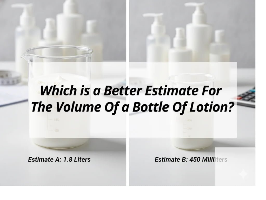 ![Estimating volume for a bottle of lotion](https://jccosmopack.com/wp-content/uploads/2026/02/Which-is-a-Better-Estimate-For-The-Volume-Of-a-Bottle-Of-Lotion.jpg "Lotion Bottle Volume")