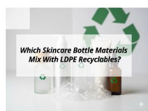 ![Skincare bottle materials compatible with LDPE recyclables](https://jccosmopack.com/wp-content/uploads/2026/03/Which-Skincare-Bottle-Materials-Mix-With-LDPE-Recyclables.jpg "LDPE Recyclable Materials")