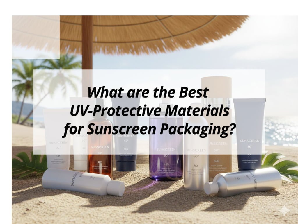 ![Best UV protective materials for sunscreen packaging](https://jccosmopack.com/wp-content/uploads/2026/04/What-are-the-Best-UV-Protective-Materials-for-Sunscreen-Packaging.jpg "UV Protective Materials Guide")