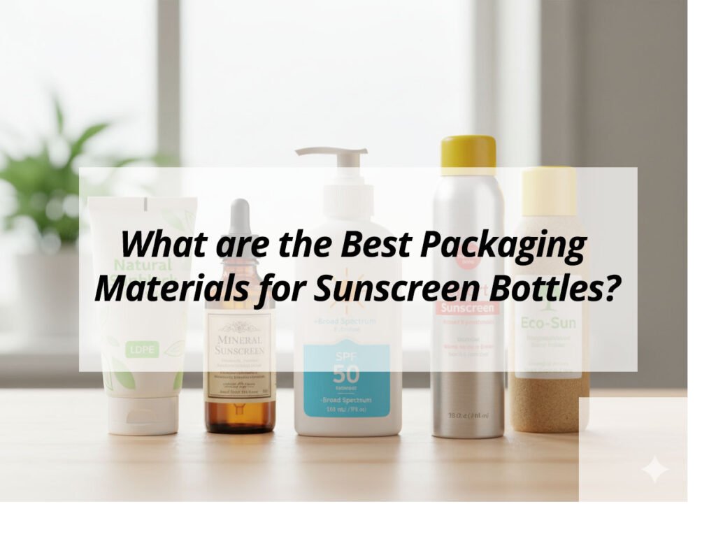 ![Best packaging materials for sunscreen bottles explained](https://jccosmopack.com/wp-content/uploads/2026/05/What-are-the-Best-Packaging-Materials-for-Sunscreen-Bottles.jpg "Sunscreen Bottle Materials")