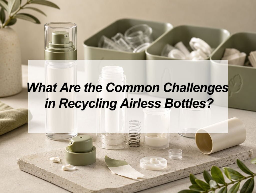 ![Recycling challenges for airless bottles in sustainable cosmetic packaging](https://jccosmopack.com/wp-content/uploads/2026/07/What-Are-the-Common-Challenges-in-Recycling-Airless-Bottles.jpg "Airless Bottle Recycling")